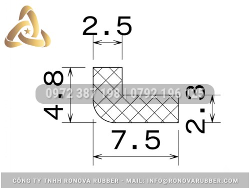 Ron Silicon Chữ L Chịu Nhiệt Đến 250°C