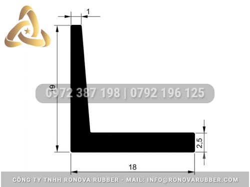 Ron Cao Su Chữ L Có Sẵn EPDM, Silicone, NBR