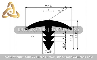 Ron Cao Su Viền Cạnh Nhiều Kích Thước, Biên Dạng