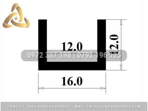 Báo Giá Gioăng Cao Su Chữ U Khe Hở 12mm Mới Nhất
