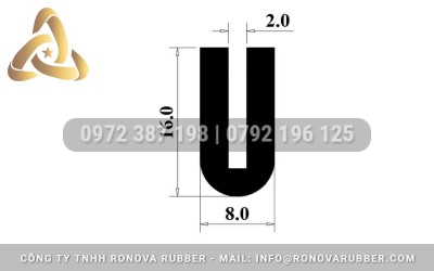 Gioăng Silicon Chữ U Rãnh 2mm Nẹp Kính – Chịu Nhiệt