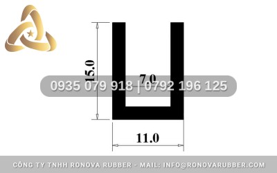 Địa Chỉ Bán Gioăng Cao Su Chữ U Khe 7mm Màu Đen, Trắng, Đỏ, Xám
