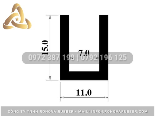 Địa Chỉ Bán Gioăng Cao Su Chữ U Khe 7mm Màu Đen, Trắng, Đỏ, Xám
