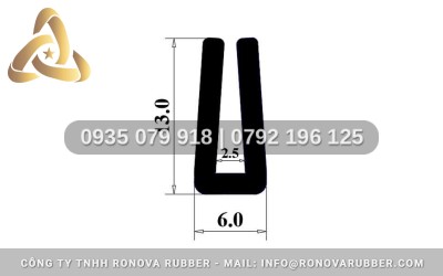 Báo Giá Ron Cao Su Chữ U Khe 2.5mm Theo Mét