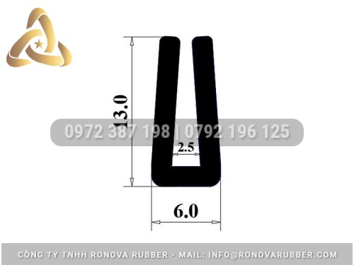 Báo Giá Ron Cao Su Chữ U Khe 2.5mm Theo Mét