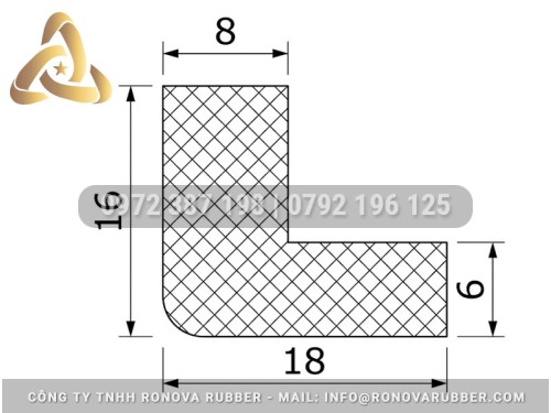 Ron Cao Su Chữ L Cho Mép Tôn Dày 1–5mm