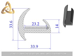 Ron cao su EPDM chữ H  33.9x33.6x23.2