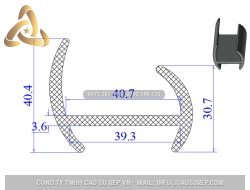Ron cao su EPDM chữ H  39.3x40.4x40.7
