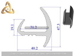 Ron cao su EPDM chữ H  40.2x19.1x31.2