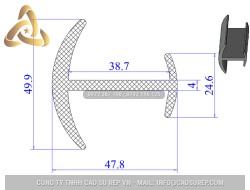Ron cao su EPDM chữ H  47.8x49.9x38.7