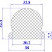 Ron cao su EPDM chữ D 38x32.4x7.7