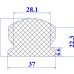 Ron cao su EPDM chữ D 37x28.9x6.6