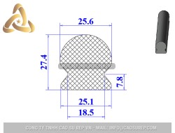 Ron cao su EPDM chữ D 18.5x27.4x7.8