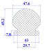 Ron cao su EPDM chữ D 43x45.2x7.8