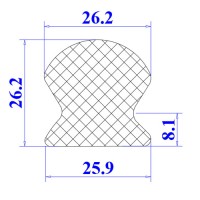 Ron cao su chữ D 25.9x26.2x8.1