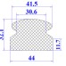 Ron cao su EPDM chữ D 44x32.1x11.7