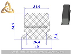 Ron cao su chữ D 40x34.9x8.4