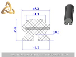 Ron cao su EPDM chữ D 44.1x35.8x10.3