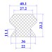 Ron cao su chữ D 22x33.2x11.1