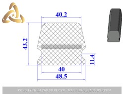 Ron cao su EPDM chữ D 48.5x43.2x11.4