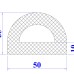 Ron cao su EPDM chữ D 50x35x10