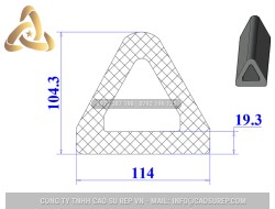 Ron cao su EPDM chữ D 114x104.3x19.3