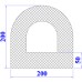 Ron cao su EPDM chữ D 200x200x50