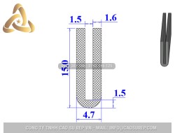 Ron cao su EPDM chữ U 4.7x15x1.5