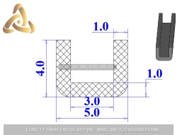 Ron cao su EPDM chữ U 5x4x3