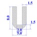 Ron cao su EPDM chữ U 5x8x2
