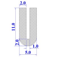 Ron cao su EPDM chữ U 5x11x1