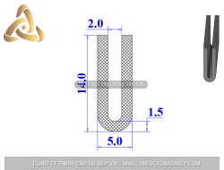 Ron cao su EPDM chữ U 5x14x2