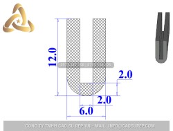 Ron cao su EPDM chữ U 6x12x2