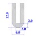 Ron cao su EPDM chữ U 6x12x2