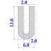 Ron cao su EPDM chữ U 6x13x2