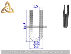 Ron cao su EPDM chữ U 6x14.5x3
