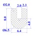 Ron cao su EPDM chữ U 6.4x8x2