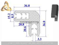 Ron cao su EPDM chữ U 36x36x8.5