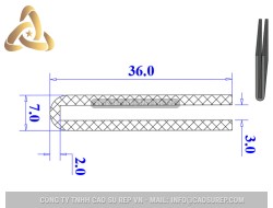 Ron cao su EPDM chữ U 7x36x3