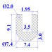 Ron cao su EPDM chữ U 7.4x9.1x3.5
