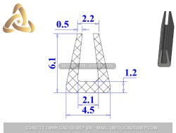 Ron cao su chữ U 4.5x6.1x2.1