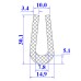 Ron cao su EPDM chữ U 14.9x30.1x7.8