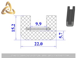 Ron cao su chữ U 22x15.2x9.9
