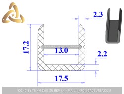 Ron cao su EPDM chữ U 17.5x17.2x13