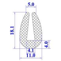 Ron cao su EPDM chữ U 11x18.1x4.1