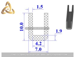 Ron cao su NBR chữ U 7x10x4.2