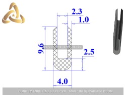 Ron cao su NBR chữ U 4x9.6x2.3