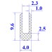 Ron cao su NBR chữ U 4x9.6x2.3