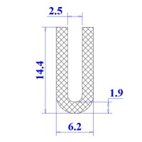 Ron cao su NBR chữ U 6.2x14.4x2.5