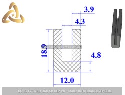 Ron cao su NBR chữ U 12x18.9x4.3